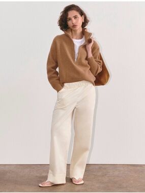 Everlane Women’s The Easy Pant Cream Minimalist Pull-On Size Large